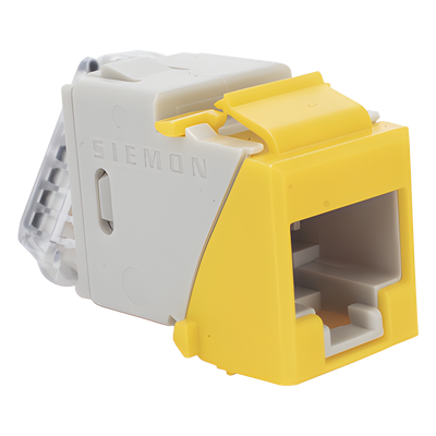 U6-K05NS - Jack Keystone Cat6 UTP / 250 MHz / Amarillo / -10 a 60°C / 22-24 AWG / T568A/B