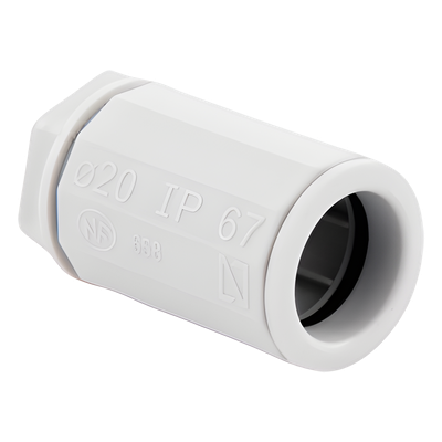 DX-43-220 - Gewiss Conector de Tubería Rígida a Caja / PVC Auto-extinguible / 20 mm DX-43-220