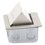 TH-MC-PD - Mini Caja de Piso Rectangular / 12.4 x 12 x 7.2 cm / Acero Inoxidable 304 / 3 Puertos Keystone / 0.828 kg