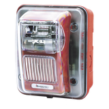 WHEC24-75WR - Sirena Estrobo / Intemperie / Montaje Muro / 75 cd / 70-100 dBA / 16-33 VCC / 4.72 x 5.75 x 4.17 in