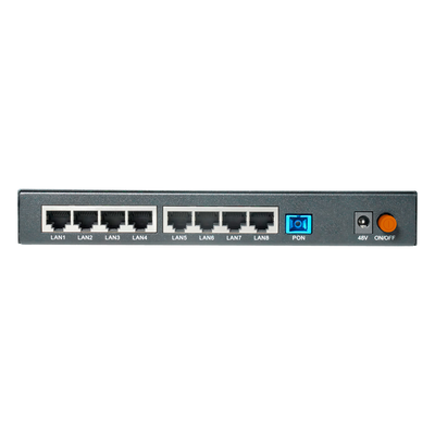 V2808-8GL-PSE - ONU Dual EPON/GPON / 8 Puertos PoE 802.3at Gigabit / 1 Puerto SC/UPC / Triple Play / Gestión OLT
