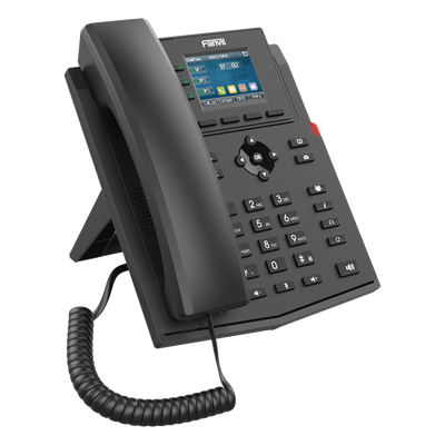 X303P - Teléfono IP Empresarial / 4 Líneas SIP / Pantalla LCD 2.4 Pulgadas / PoE / Audio HD / Conferencia 6 Participantes