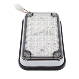XLTE595RW - Luz de Advertencia LED / 6x4 pulgadas / Bicolor Rojo/Claro / 66 LED / 12 VCC / 10 Modos de Destello / Montaje Permanente