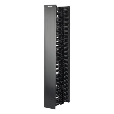 WMPV22E - Organizador Vertical de Cable / Doble Frontal y Posterior / 22.5 UR / 4.9in Ancho / 41.5ft Altura / Negro