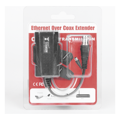 TT-IP-CX - Extensor IP Pasivo / Conversión Ethernet sobre Coaxial / Alcance 200 m (656.2 ft) / 10 Mbps / Protección Sobretensiones 2 kV / Sin Alimentación Externa
