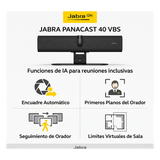 PANACAST40-VBO - Jabra Barra de Video para Salas de Reuniones / Campo de Visión 180° / Cámara Dual Panorámica 4K