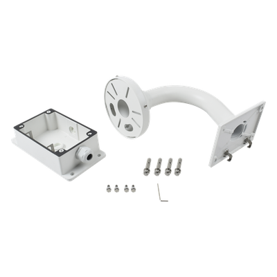 XGA160C - Montaje Universal de Pared / Cuello de Ganso Anti-Retorno / Caja de Conexiones Exterior / Carga 4.5 kg / Aluminio Blanco