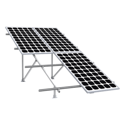 VEKTOR5R2X2 - Montaje para Panel Solar / Arreglo 2x2 / Riel 5 de 2700 mm / Módulos 30-35 mm / Viento 151 km/h (93.8 mph) / Inclinación 25°