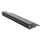 Z6-PNL-U48K - Patch Panel UTP / 48 Puertos Cat 6 / Plano 1UR / 19" Rack / Acero Negro / 4.3 x 19 x 1.7 in