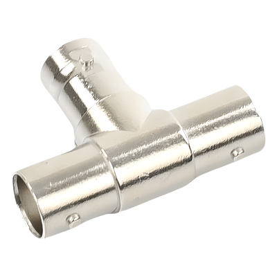 TT-RG-10 - Adaptador Coaxial en T / Triple BNC Hembra / 75 Ohm / Níquel-Oro-PTFE / 14.5 x 23.7 x 33.0 mm