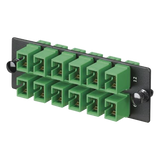 FAP12WAGSCZ - Placa Acopladora de Fibra Óptica / 12 Conectores SC/APC / Monomodo OS1/OS2 / Color Verde / Cerámica Zirconia
