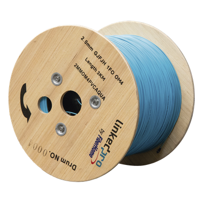 2MMOM4PVCAQUA - Fibra Óptica Multimodo OM4, 2 mm, Simplex, Tight Buffer, 900 micras, Color Aqua, Precio Por Metro, (Hasta 2000 Metros en un Solo Tramo de Cable)