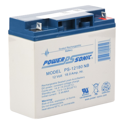 PS-12180-NB - Power Sonic Batería de Respaldo AGM/VRLA / 12V / 18 Ah PS-12180-NB