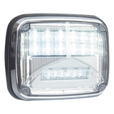 XLTE1755W - Luz de Advertencia LED / 6 LEDs Ultra Brillantes / 11 Patrones de Destello / IP67 / 12-30 VCC / 7.9" x 6.3" (20.1 x 16 cm) / Luz de Trabajo Blanca Integrada