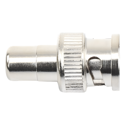 TT-RG-02 - Adaptador en Línea / 75 Ohm / BNC Macho a RCA Hembra / 13.9 mm x 27 mm / 0.55 in x 1.06 in