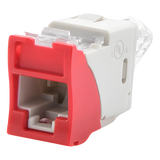 U6A-H03NS - Jack RJ45 Cat6a / UTP / Montaje Híbrido Plano-Angulado / Terminación 110 / Color Rojo