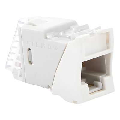 U6-H02NS - Jack Cat6 / UTP / Montaje Híbrido Plano-Angulado / 1 Puerto / Terminación 110 / Blanco / -10°C a 60°C / 22-24 AWG