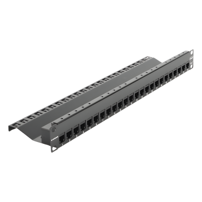 Z6-PNL-24K - Patch Panel UTP de 24 Puertos / Categoría 6 / Plano / 1UR / Precargado con Jacks Z-MAX / Acero 18 Gauge