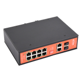 WI-PS310GF-I-V2 - Switch PoE Industrial / 8 Puertos Gigabit + 2 SFP Combo / Extensión 250 m (820 ft) / PoE 300W / Protección 6 kV / -40°C a 80°C / Alimentación Dual 12-57 VCC