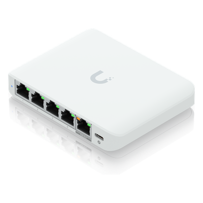 USW-FLEX-2.5G-5 - Switch administrable / 5 puertos 2.5G / PoE o USB-C / 25 Gbps / Compacto 4.6 x 3.5 x 0.8'
