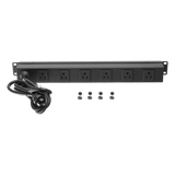 TH-TCM-6C - Tomacorriente multiple horizontal para rack de 19in, 6 contactos (THE0040092001001)