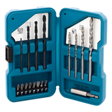 D-45836 - Makita Juego de accesorios multipropósito 17 piezas para metal, concreto, madera y puntas
