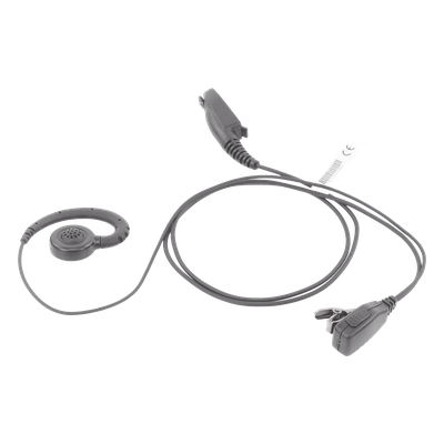 TX-300M-H02 - Micrófono de Solapa con Audífono / Cable Kevlar Reforzado / PTT Integrado / Clip Giratorio 360° / Gancho PTE Médico