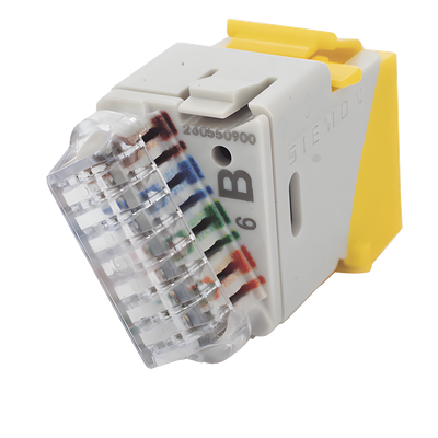 U6-K05NS - Jack Keystone Cat6 UTP / 250 MHz / Amarillo / -10 a 60°C / 22-24 AWG / T568A/B