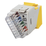 U6-K05NS - Jack Keystone Cat6 UTP / 250 MHz / Amarillo / -10 a 60°C / 22-24 AWG / T568A/B