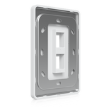 UACC-WP-KEYSTONE-V-2P - Placa Keystone Universal / 2 Puertos / Superficie Pintable / Montaje Vertical / 4 Piezas