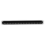 Z-PNL-24E - Patch Panel / 24 Puertos / Modular Vacío / Plano / 1UR / Cat 6A Blindado / Acero Negro