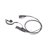 TX-110N-H02 - Micrófono-Audífono Profesional / Gancho Ajustable en Forma de G / Cable con Resorte / PTT de Solapa / Compatible con Radios Hytera y Telox