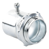 JU-PD-112-CON - Conector 1 1/2" (38mm) pared delgada con tornillo galvanizado etiqueta verde