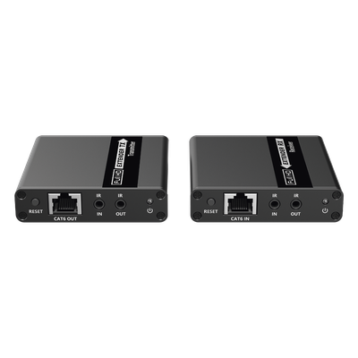 TT223 - Kit Extensor HDMI para distancias de 70 metros / Soporta resoluciones 720 y 1080P @ 60 Hz / Cat 6, 6a y 7 / Cero Latencia / Uso 24/7 / HDR10 / Salida Loop /  Configuración EDID / Soporta control remoto del equipo fuente / Salida de audio de 3.5mm