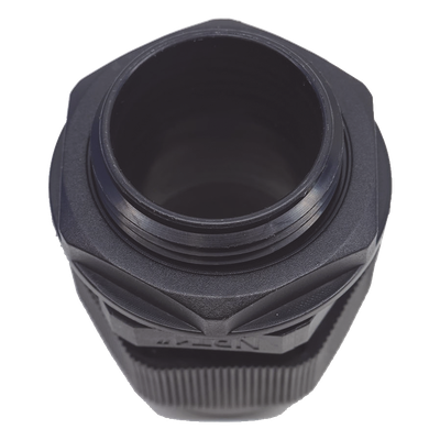 TXG-PG-100NBK - Conector Glándula Plástico / Rosca NPT 1" (25.4 mm) / Rango de Cable 16-22 mm / Color Negro / 7 Dimensiones Precisas