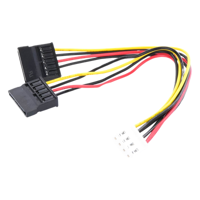 101-502-130 - CABLE DOBLE DE CORRIENTE SATA / COMPATIBLE CON DVRS EPCOM Y HIKVISION / 15 CM DE LONGITUD