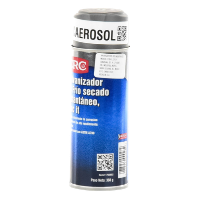 ZRC-AEROSOL - Recubrimiento Zinc en Aerosol / 93% Zinc Puro / 368 gr / Película 76 µ / Acabado Gris Brillante / Protección Anticorrosión