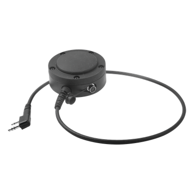 V1T12KA137 - Micrófono de Garganta / PTT Grande / Conector Hirose / Entrada 2.5 mm / Compatible Kenwood NX/TK Series y Motorola GP300/DEP450 / Cable Puerto de Accesorios