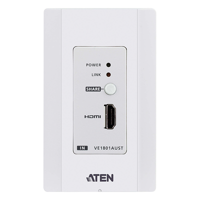VE1801AUST - Transmisor HDMI / 4K 60Hz 4:2:0 / HDBaseT-Lite 40m / PoH / Placa de pared US / 131 pies