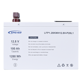 LFP100EP128 - Epever Batería de Litio LiFePO4 12.8Vcc, 100Ah, 1.28KwH, Pantalla LCD para Monitoreo Local