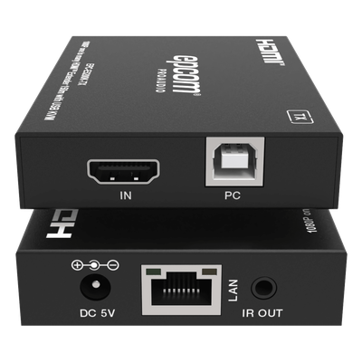 EPC-E5200K - Extensor HDMI con KVM | Sobre IP | Transmisión hasta 150m | Cat5e/6 | HDCP 1.4 | 1080p | Control IR | Compatible con Switch 1G