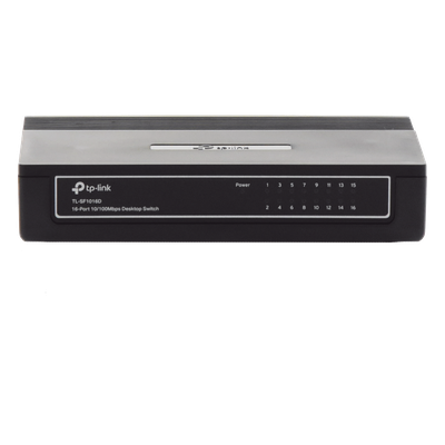 TLSF1016D - Switch de escritorio / 16 puertos RJ45 / 10/100 Mbps / Sin ventilador / 7.9 x 5.6 x 1.6 in