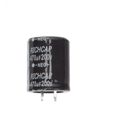 CAD-4706JMS-001 - Capacitor de Aluminio / 470μF / 200V / ±20% / 1.45A RMS / 25mm Ø / 1000h @ 105°C