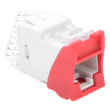 U5-H03NS - Jack / Cat5e UTP / Montaje Híbrido Plano o Angulado / Color Rojo / Punch Down 110 / -10 a 60°C