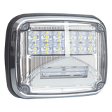 XLTE1755W - Luz de Advertencia LED / 6 LEDs Ultra Brillantes / 11 Patrones de Destello / IP67 / 12-30 VCC / 7.9" x 6.3" (20.1 x 16 cm) / Luz de Trabajo Blanca Integrada