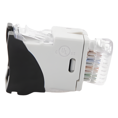 U6-H01NS - Jack / Cat6 / UTP / Montaje Híbrido Plano-Angulado / 1 Puerto / Negro / 22-24 AWG / -10 a 60 °C