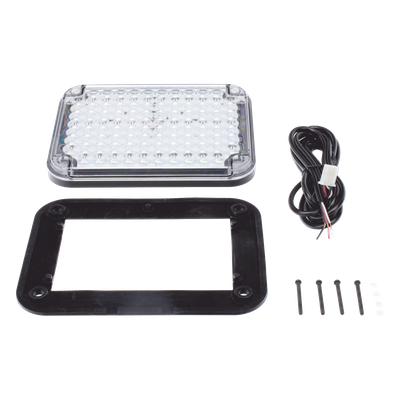 XLTE515RW - Luz de Advertencia LED / 104 LED de Alta Intensidad / 9x7" / Bicolor Rojo/Claro / 12 VCC / 10 Modos de Destello / Mica de Policarbonato
