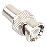 TT-RG-02 - Adaptador en Línea / 75 Ohm / BNC Macho a RCA Hembra / 13.9 mm x 27 mm / 0.55 in x 1.06 in