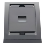 CFPE1BLY - Placa de Pared Vertical / 1 Puerto Mini-Com / Espacio para Etiquetas / ABS Negro