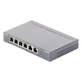 TLSF1006P - Switch PoE no administrable / 6 puertos 10/100 Mbps / 4 puertos PoE 802.3af/at / Presupuesto 67 W / Extensor hasta 250 m (820 ft) / Prioridad video